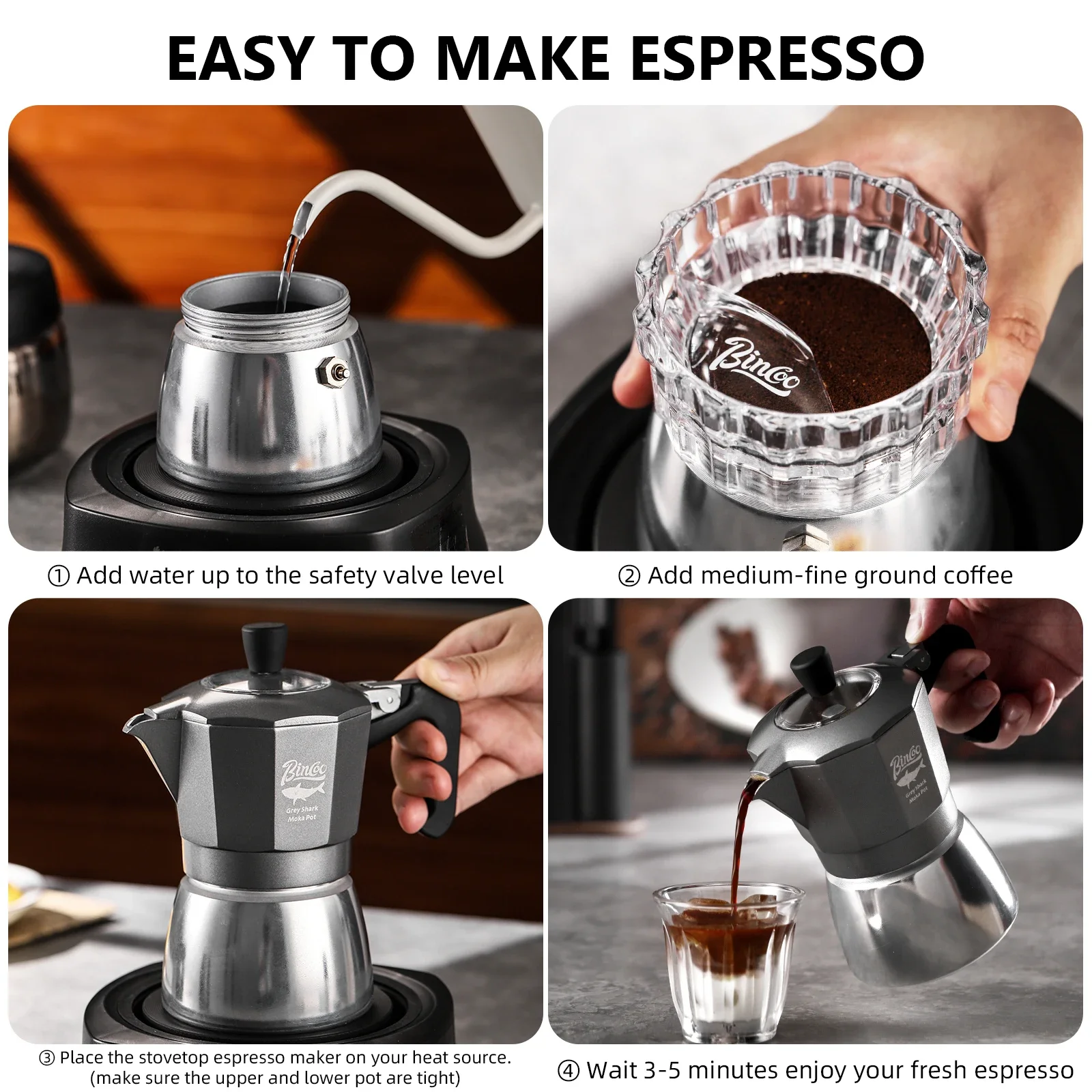 بينكو وعاء موكا بسعة كوبين بصم - مراجعة Coffee Equipment Espresso وسعره